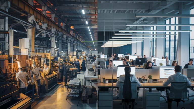 Miejsca pracy w Katowicach: Przemysł vs. usługi